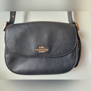 Coach Macie Saddle Bag Black Pebbled Leather Crossbody CB896 NO HANGTAG
